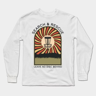 Search & Rescue Leave No Disc Behind | Disc Golf Vintage Retro Arch Mountains Long Sleeve T-Shirt